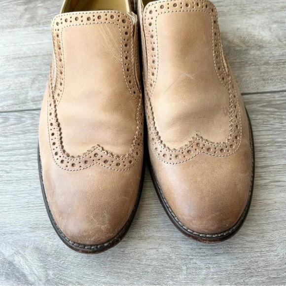 Johnston & Murphy Nude Sheepskin  Leather Wingtip Oxford - Picture 4 of 16